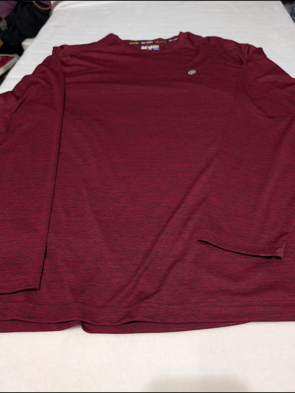 Athletic Long Sleeve Shirt - Burgundy Big And Tall Athletic